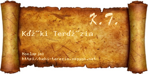 Kéki Terézia névjegykártya